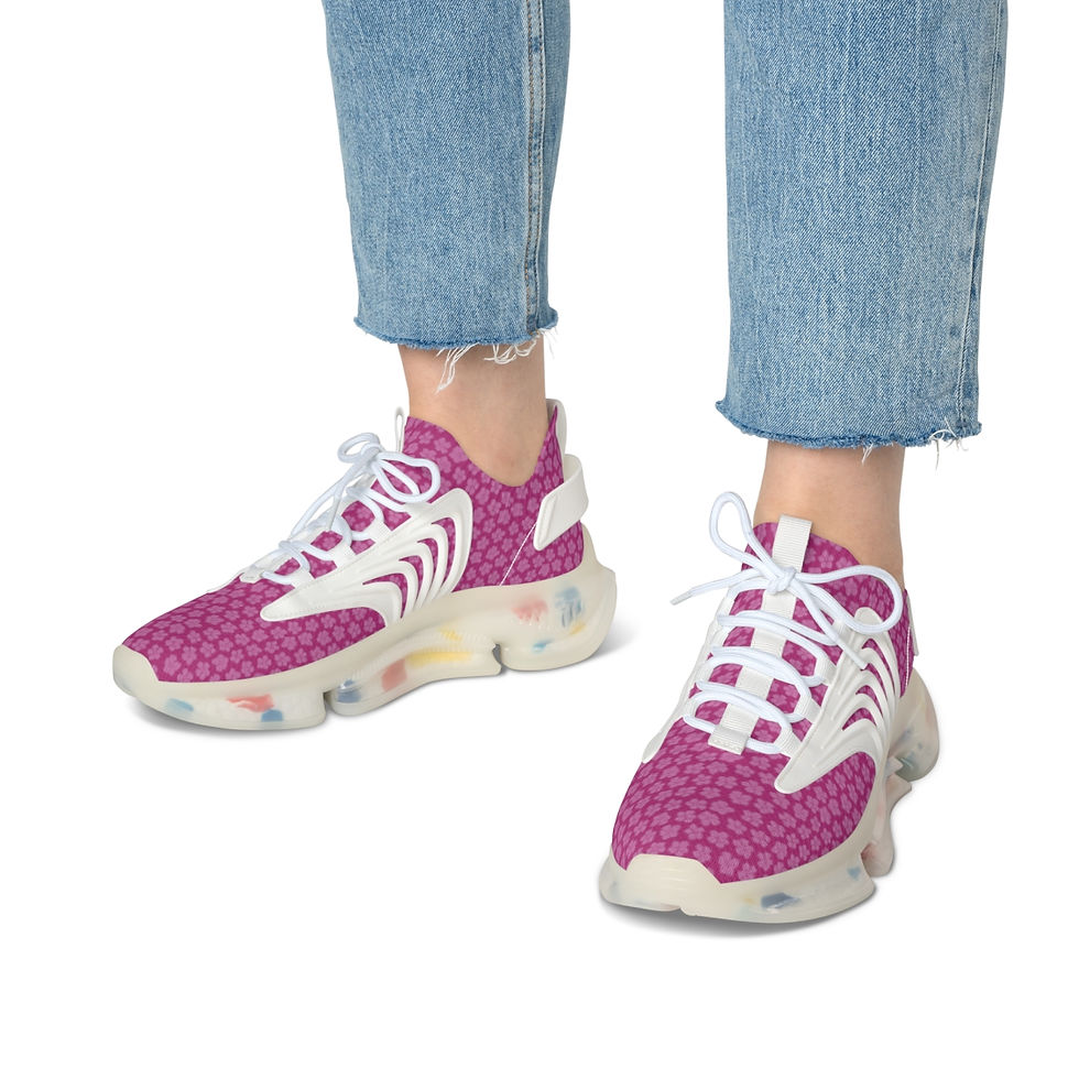 Thumbnail: Women's Mesh Sneakers Magenta Floral