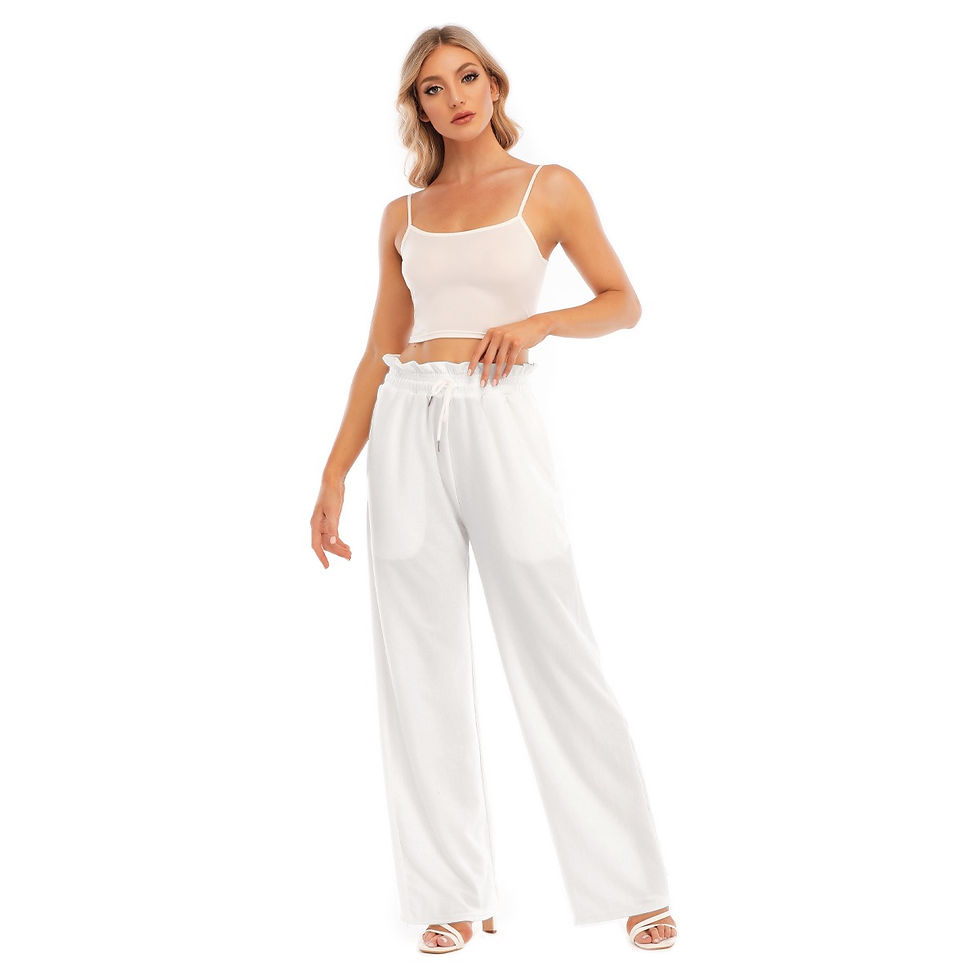 Thumbnail: Ruffle Tie Waist Wide-leg Pants Pants