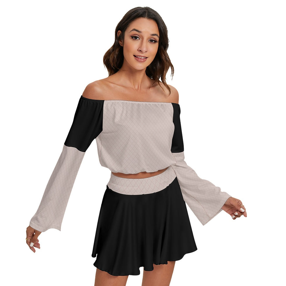 Thumbnail: Off-shoulder Top and Skirt Set é Logo Ballet & Black