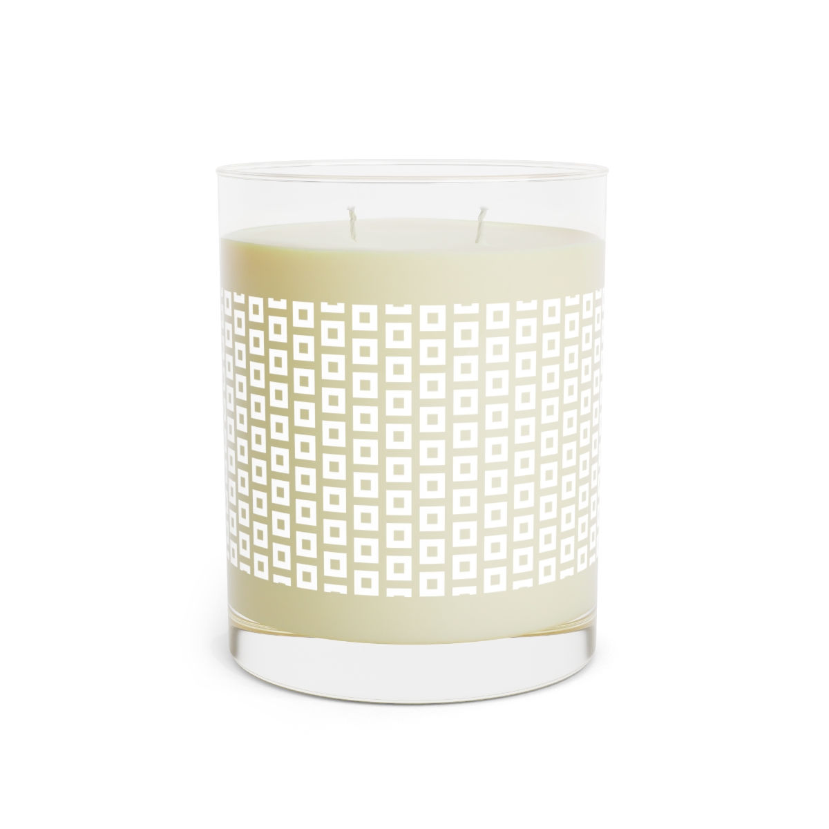 Scented Candle - Full Glass, 11oz Square Geo Pattern
