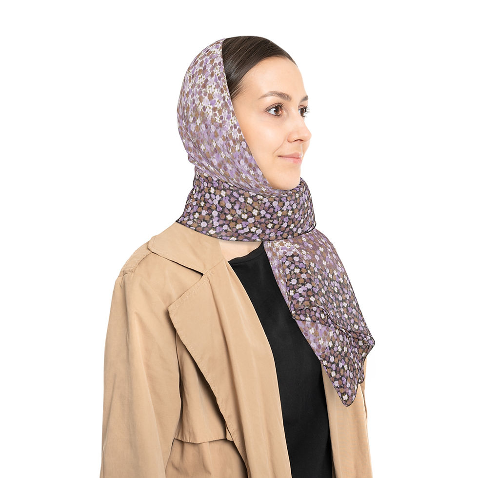Thumbnail: Multi Mauvish Flower Print Print Poly Scarf