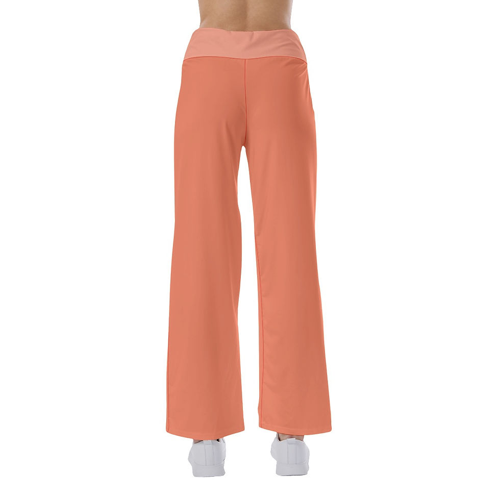 Thumbnail: High-waisted Straight-leg Trousers Melon Orange