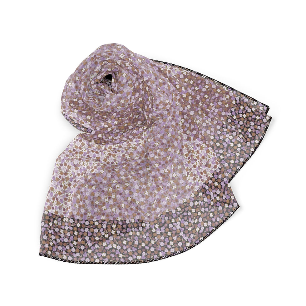 Thumbnail: Multi Mauvish Flower Print Print Poly Scarf