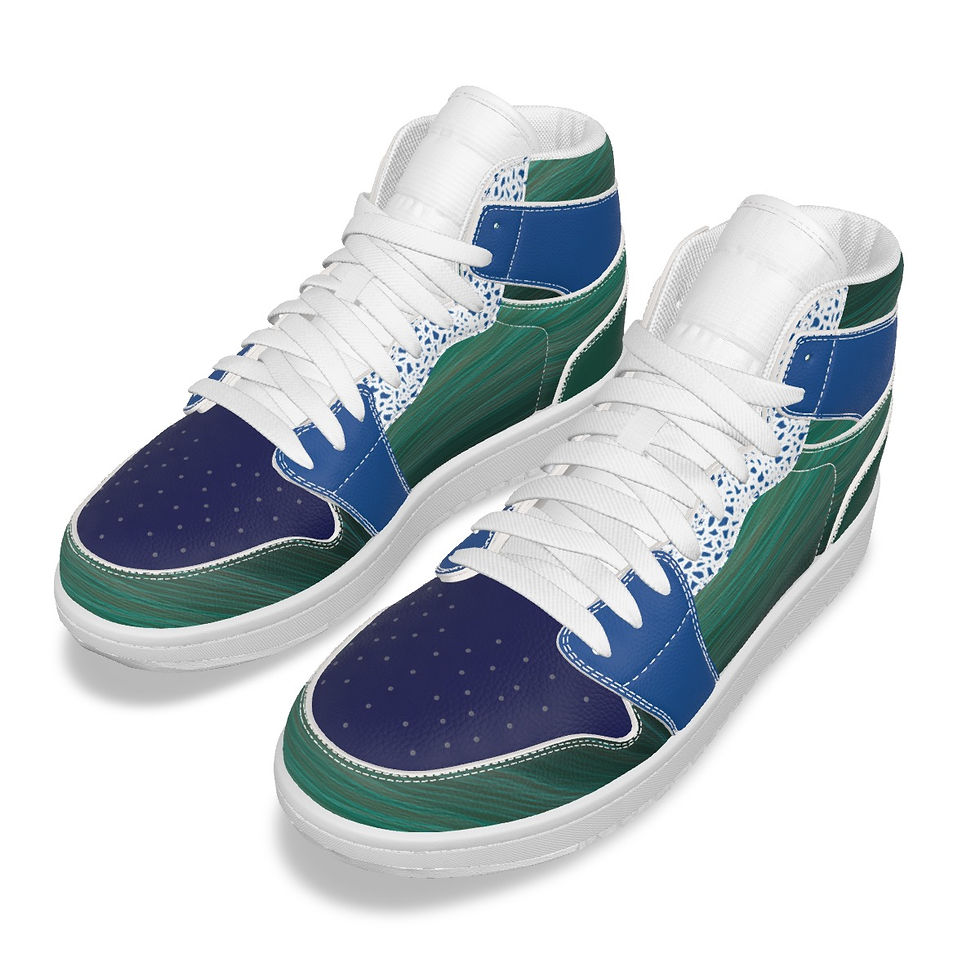 Thumbnail: Women's Athletic Shoes Blue Green Abstract