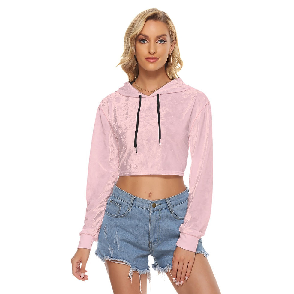 Thumbnail: All-Over Print Women's Crop Top Hoodie|Velvet