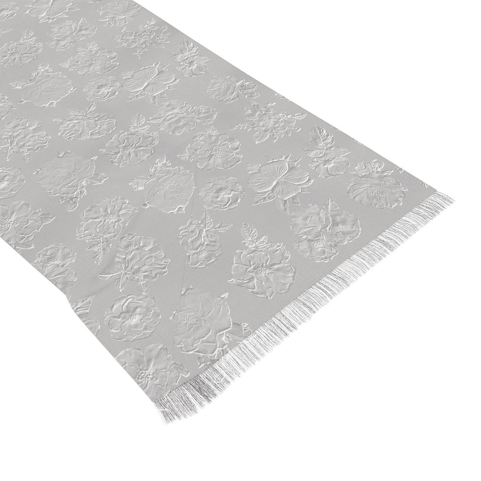 Thumbnail: Lightweight Fashion Scarf All Season Wrap, Light Grey Flower MBoss Print