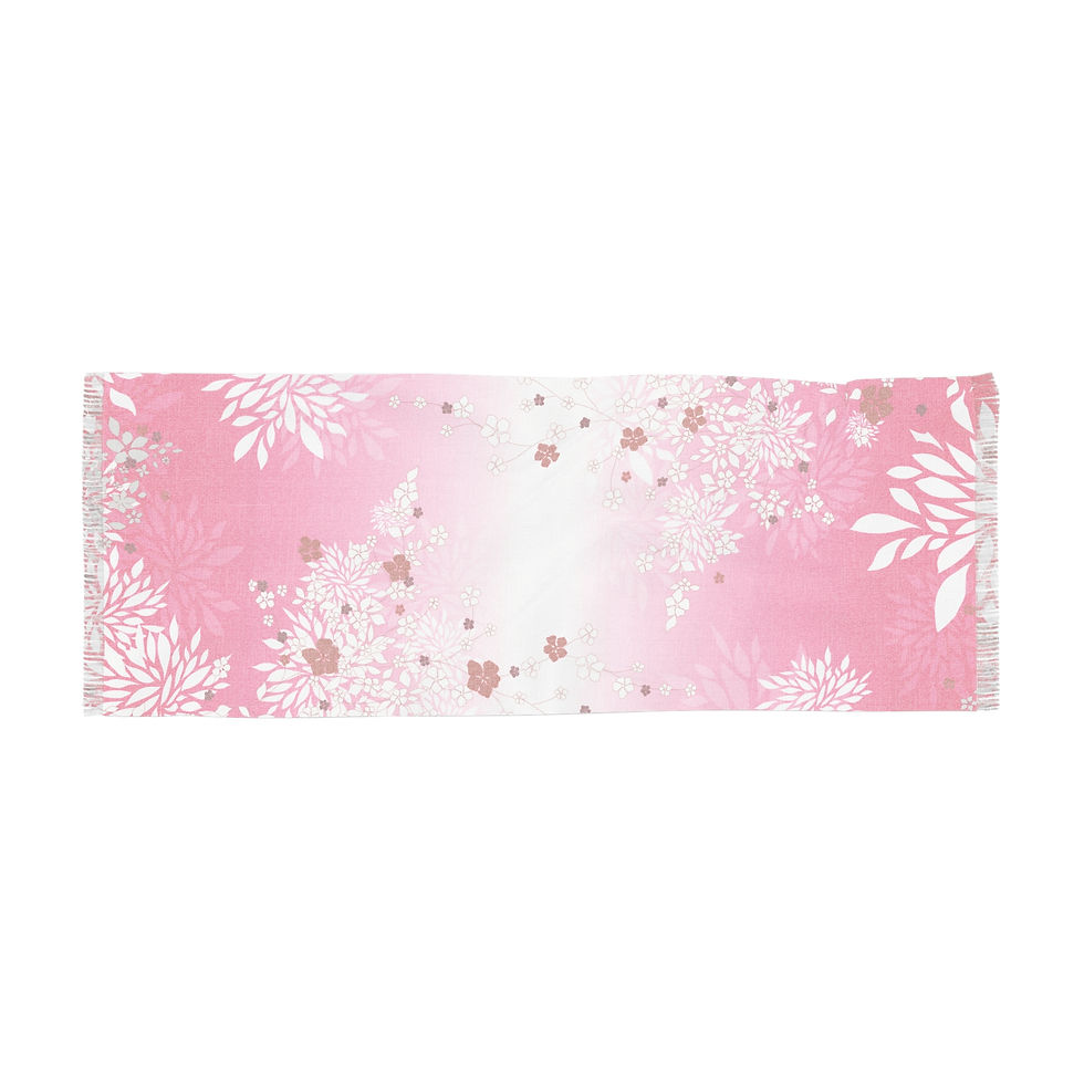 Thumbnail: Lightweight Fashion Scarf All Season Wrap, Magenta Gradient Blossom Print