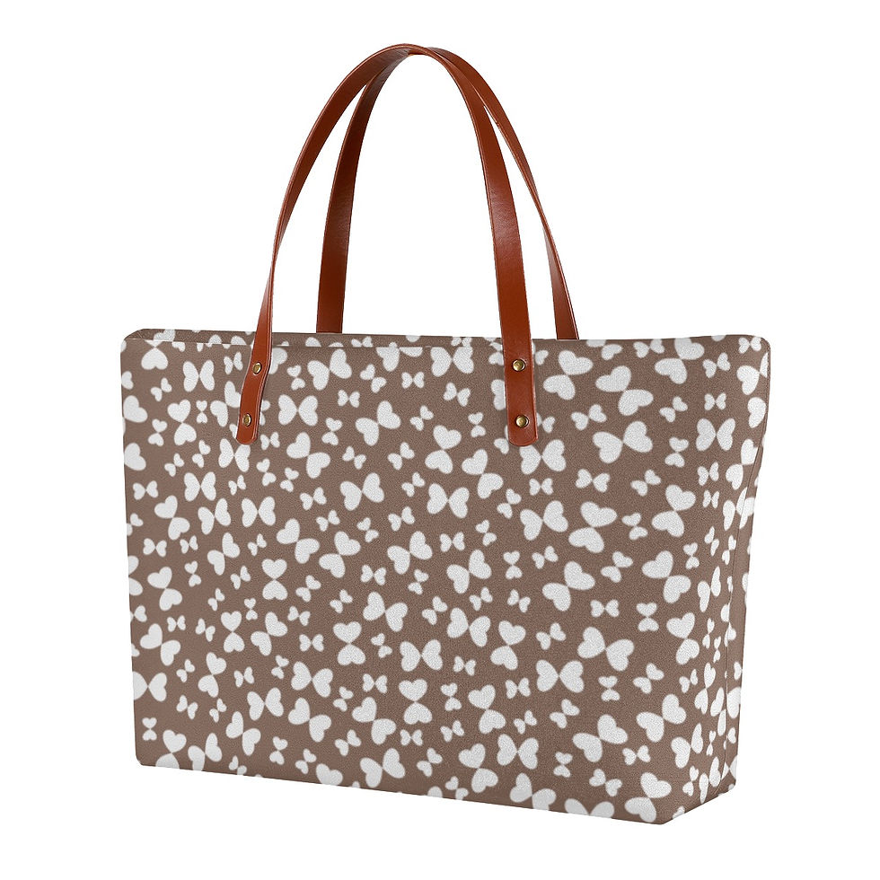 Thumbnail: Women's Tote Bag Cocoa Butterflies Print