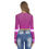 Thumbnail: Long Sleeve Crop Top étoiles Fuchsia Petal Print