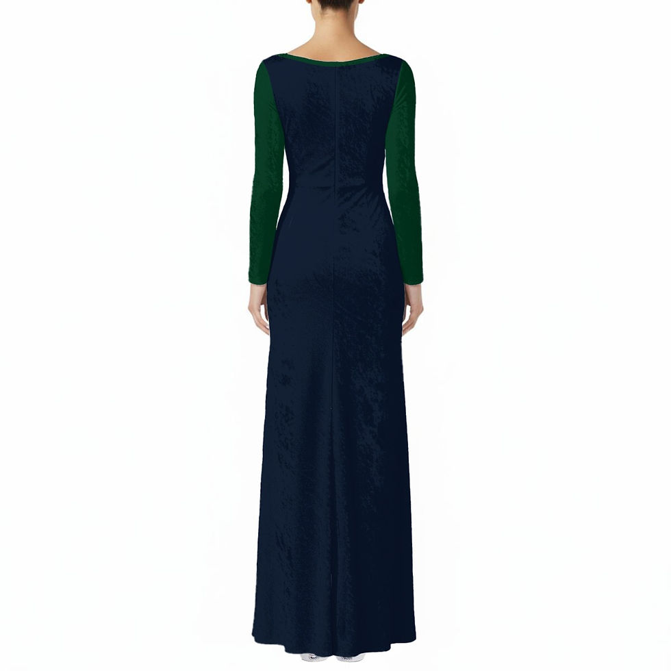 Thumbnail: Ladies Velvet Shine Maxi Dress Peacock