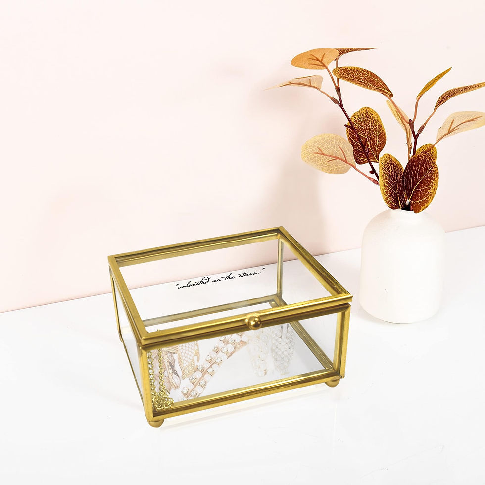 Thumbnail: unlimited as the stars... Rectangle Glass Jewelry Box