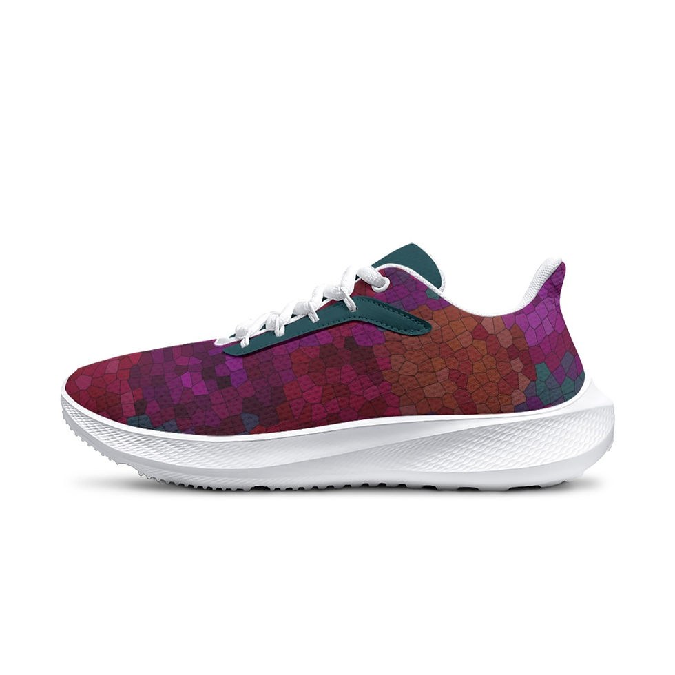 Thumbnail: Women's Running Shoes Abstract Stained Glass Floral Print