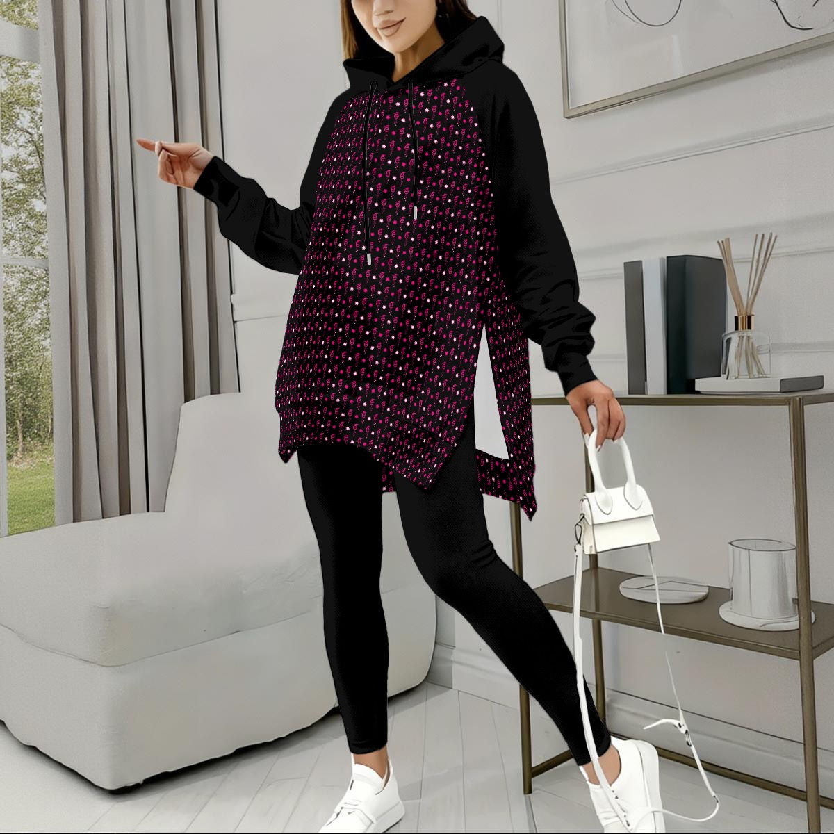 Stretch Hoodie Set é Stardrops Print Black