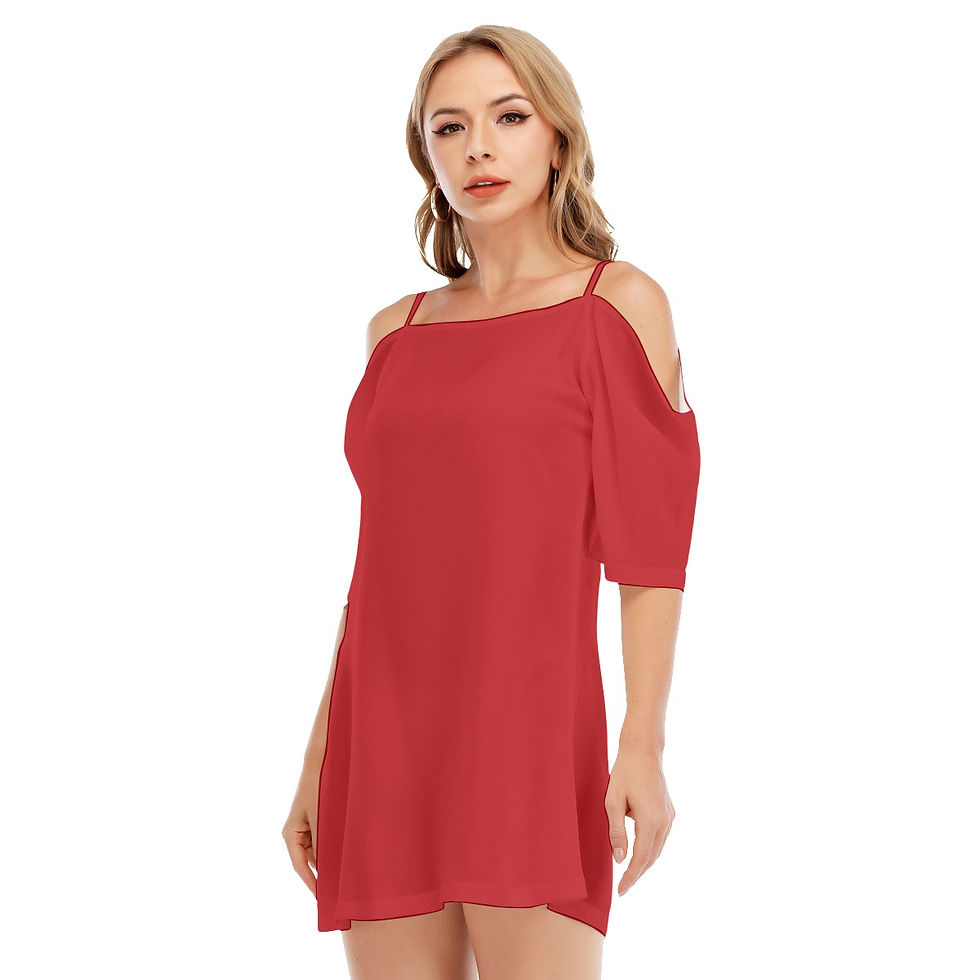 Thumbnail: Off-shoulder Cami Dress Soft Red