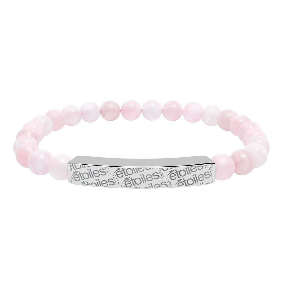 Thumbnail: Natural Stone Stretch Bracelet - étoiles logo Fashion