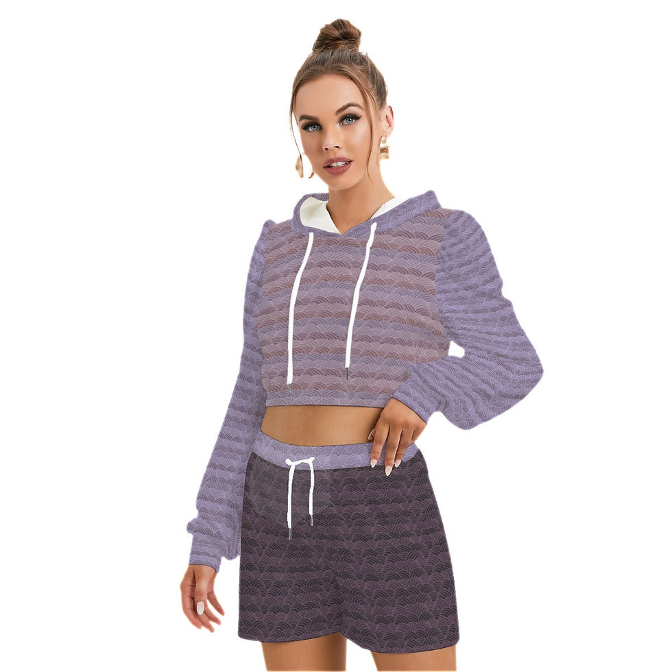 Thumbnail: All-Over Print Women's Mirco Fleece Hoodie And Shorts Set