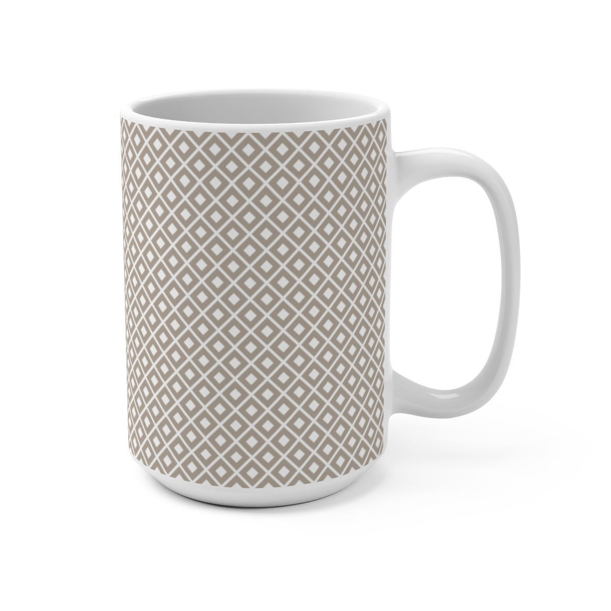 Mug 15oz Coffee Diamond Print