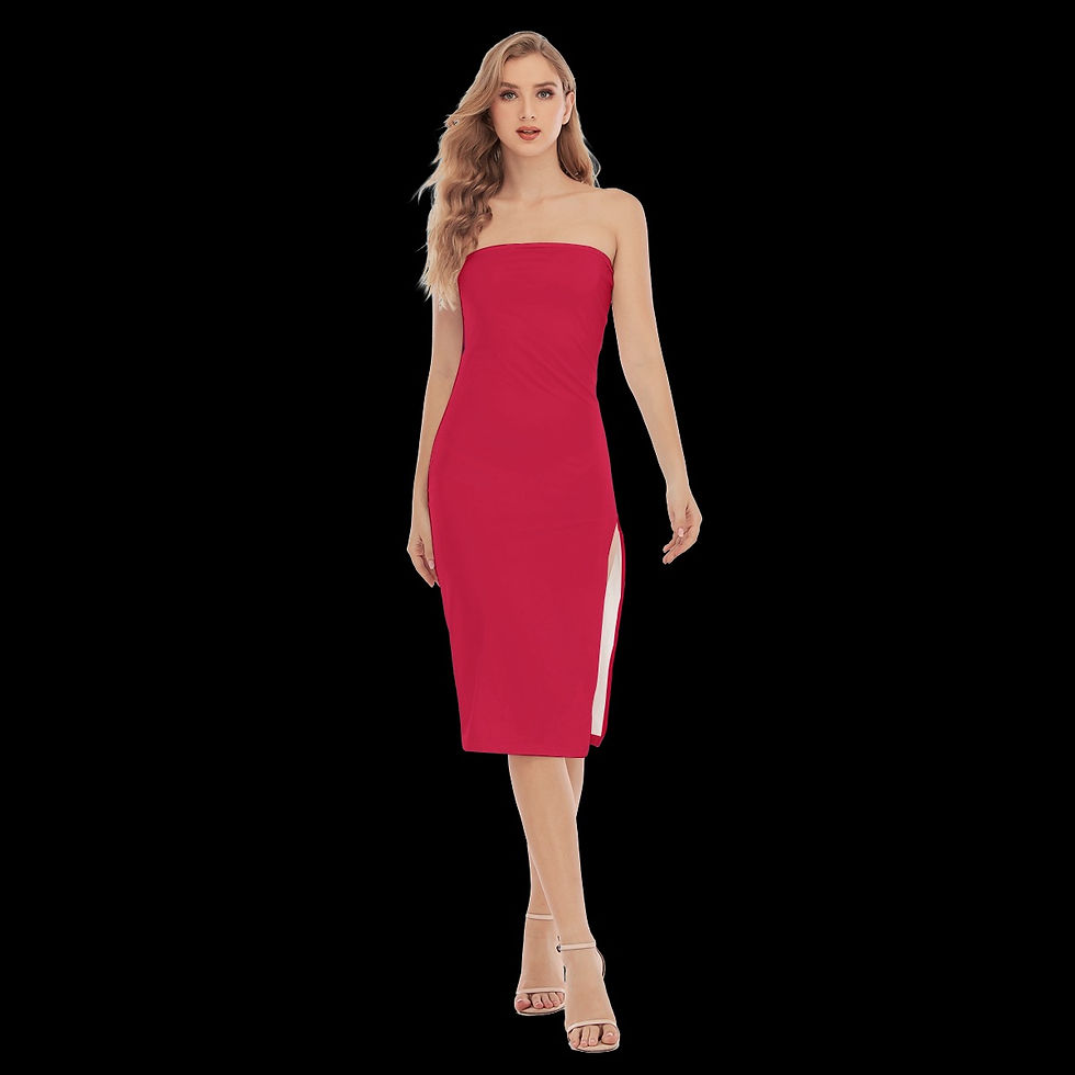 Thumbnail: Side Slit Tube Top Dress Raspberry