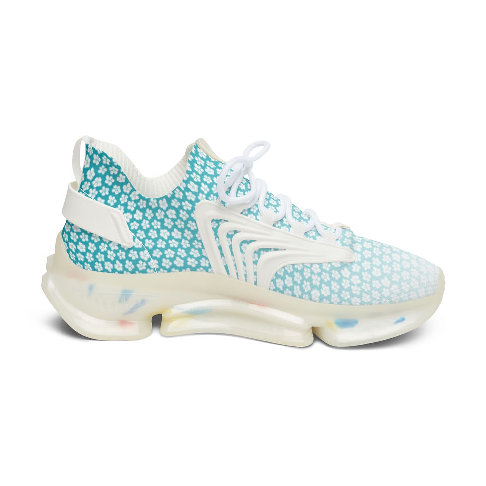 Thumbnail: Women's Mesh Sneakers Turquoise Floral Gradient