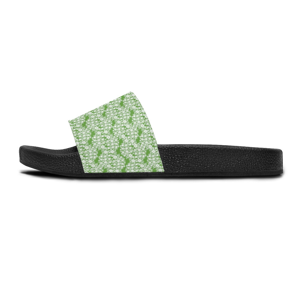 Thumbnail: Women's Slide Sandals Green White Floral