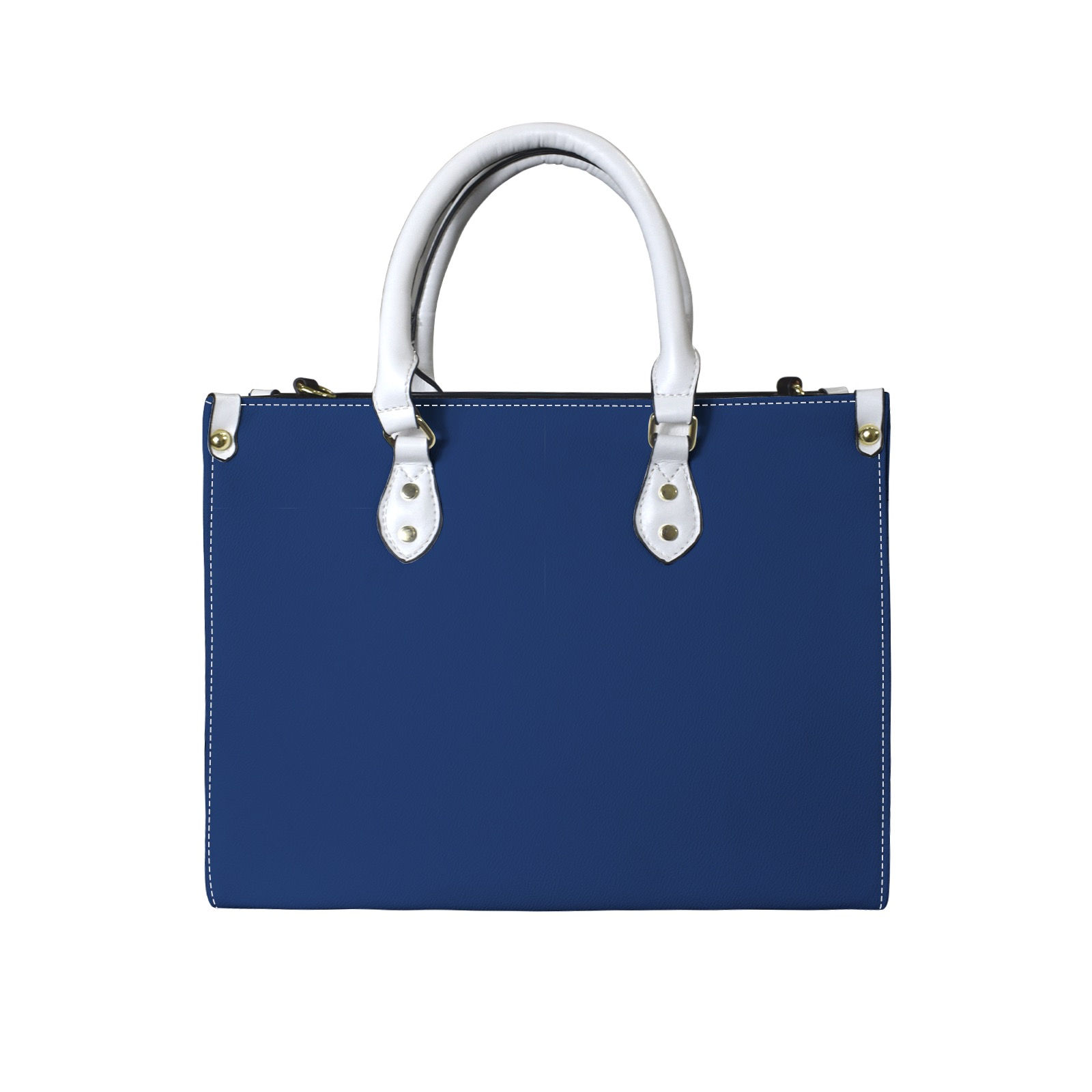 Handbag Navy Blue with White Handle Custom Women's Handbag-Medium (Model 1747)