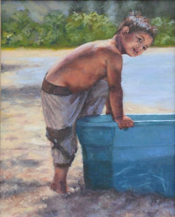 Boy in a Bucket, 21"x24," $1,200