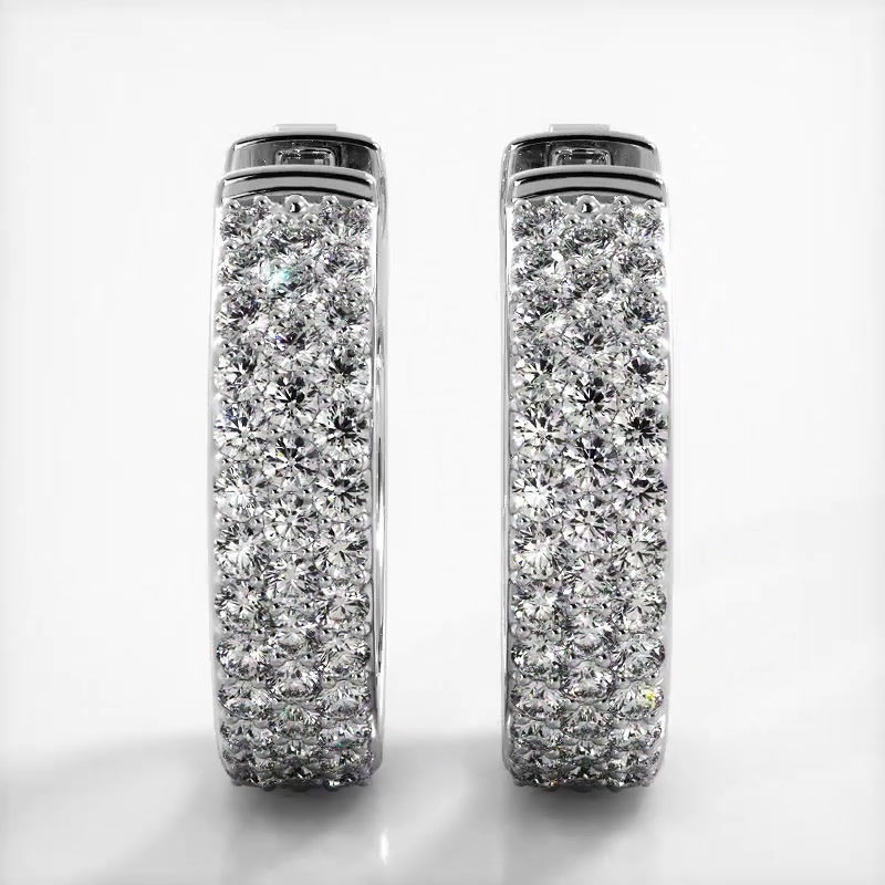 Thumbnail: Cascade Triology Diamond Hoops