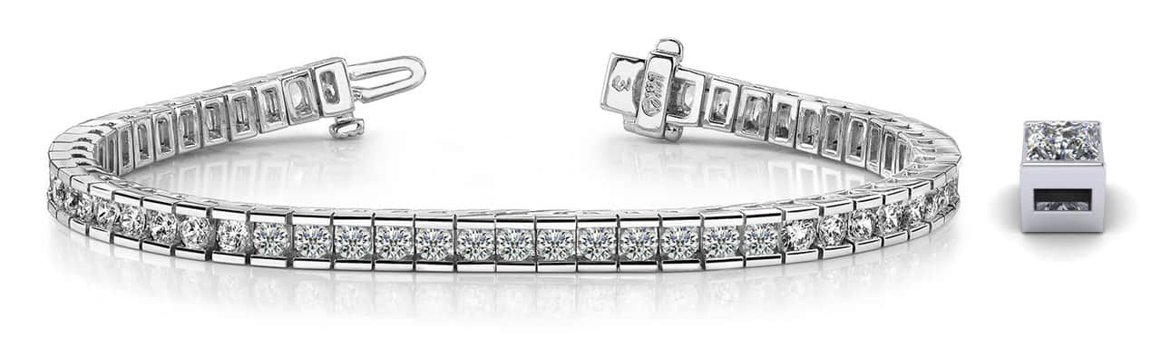 Channel Set Diamond Tennis Bracelet