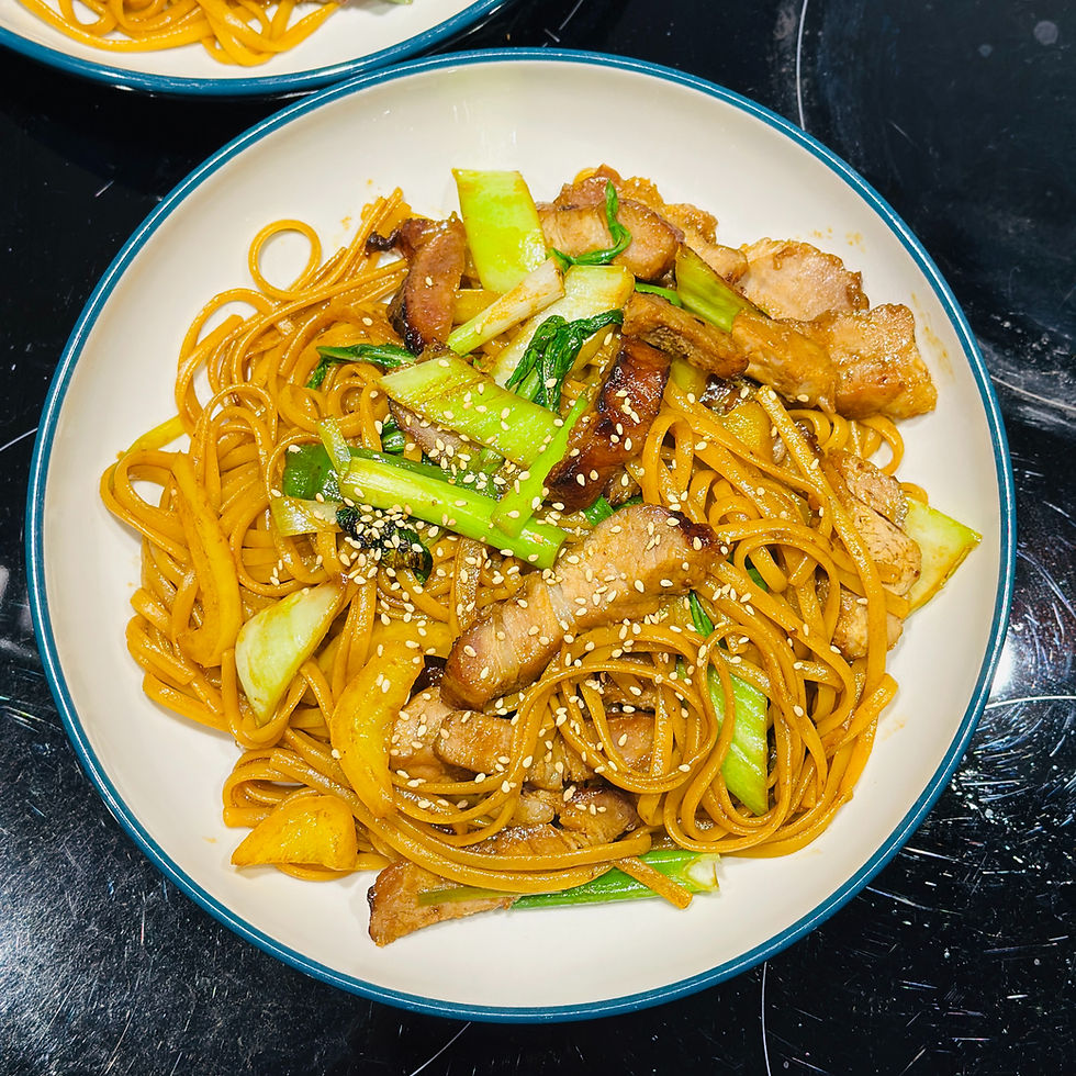 Stir-Fried Char Siu Spaghetti (Hong Kong Cha Chaan Teng Style)