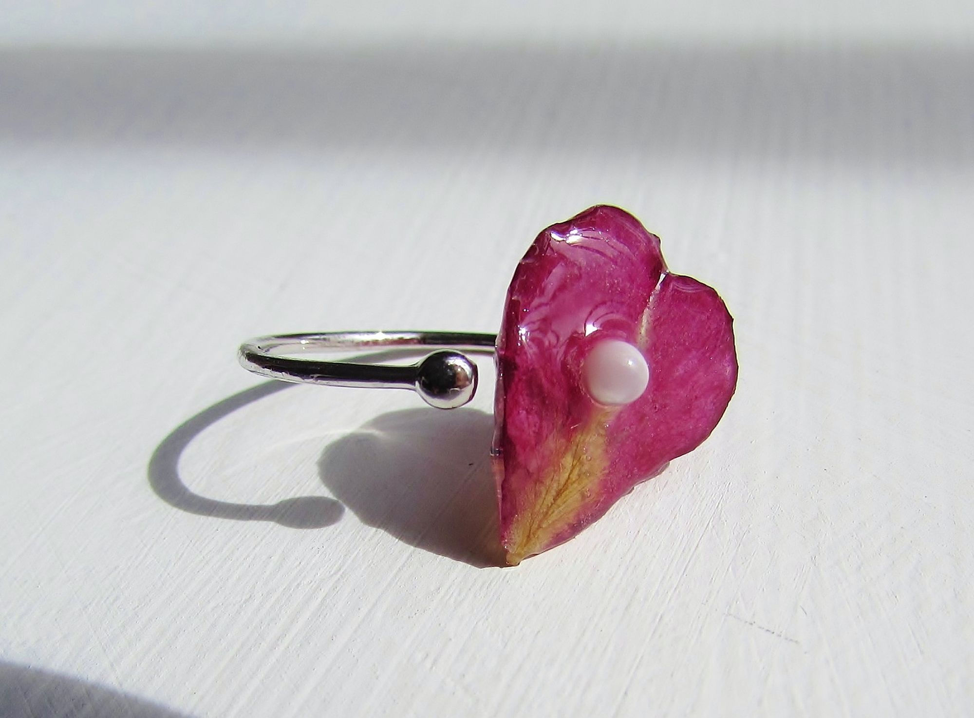 Sold - Rose Petal & Mother of Pearl Ring