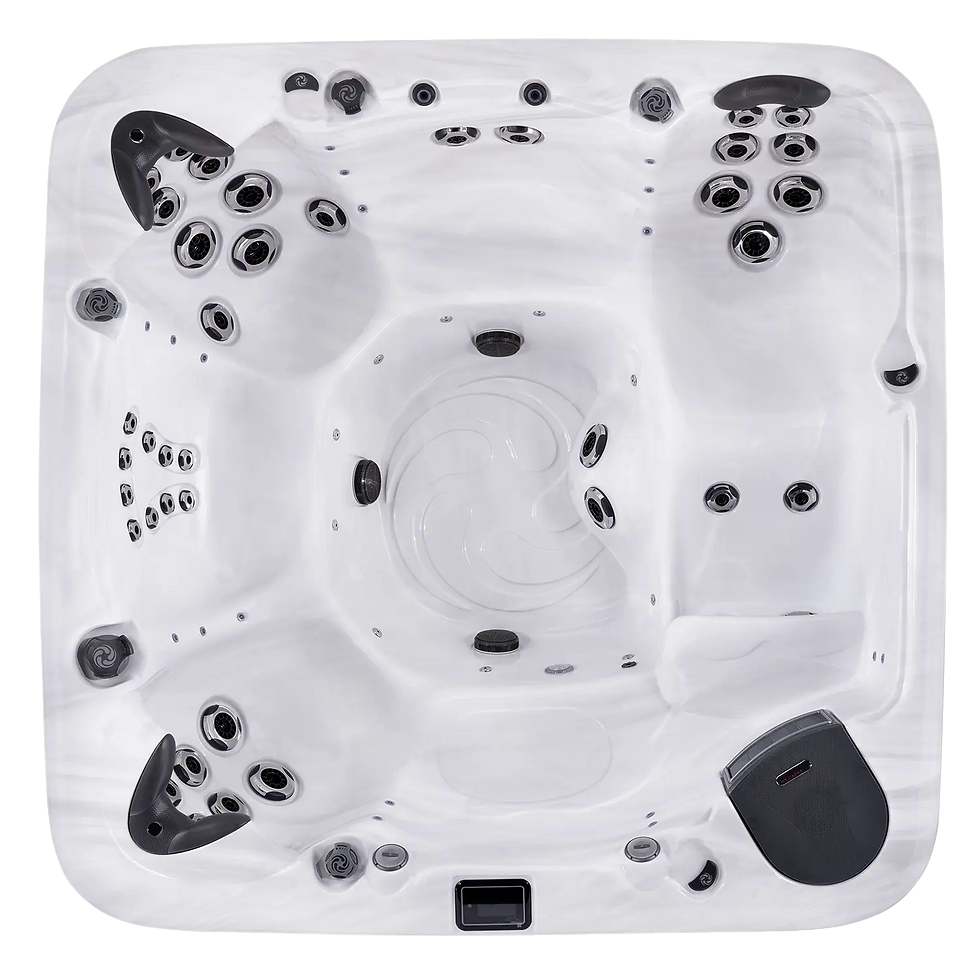 Top-down layout of the American Whirlpool 481 hot tub