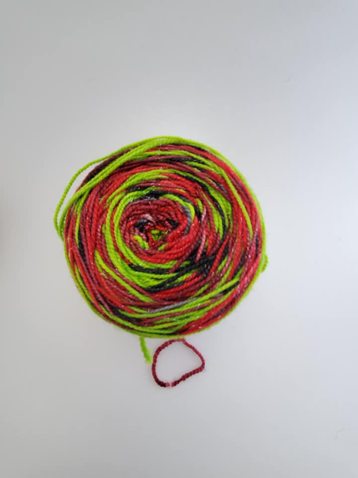 Poison Apple Dyed By Darrell Self Striping Sock