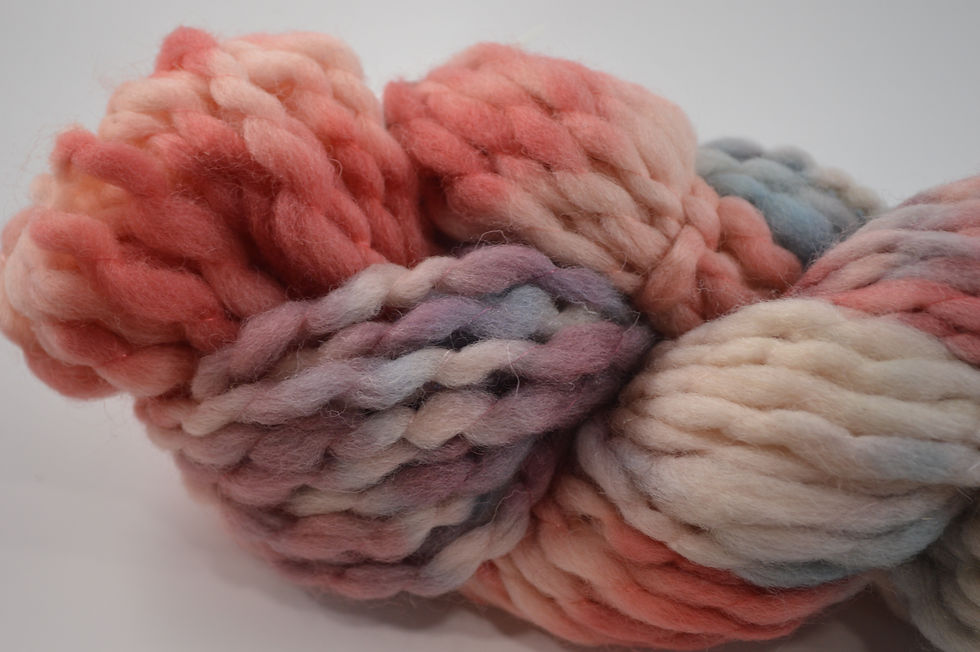 Thumbnail: Red, blue and white thick and thin Super Bulky Wool