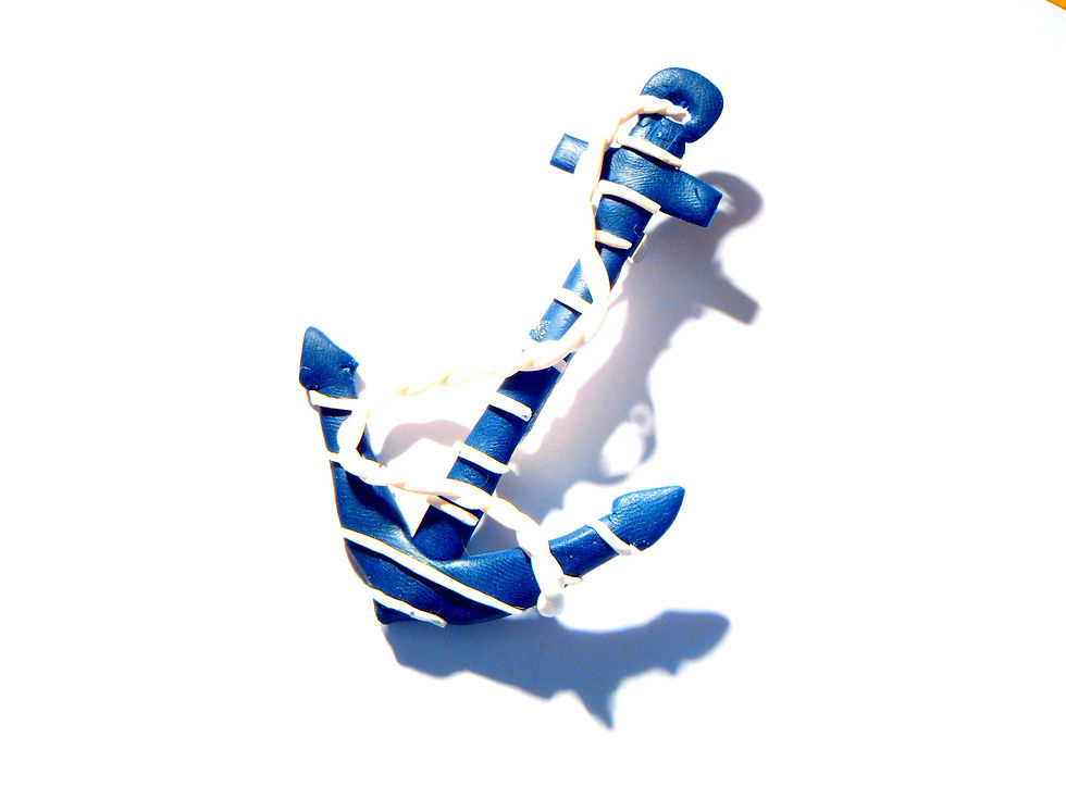 Broche Ancre Marine, réalisée sur commande