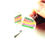 Miniature : Boucles d'oreilles LE CAKE LICORNE parts de rainbow cake miniatures