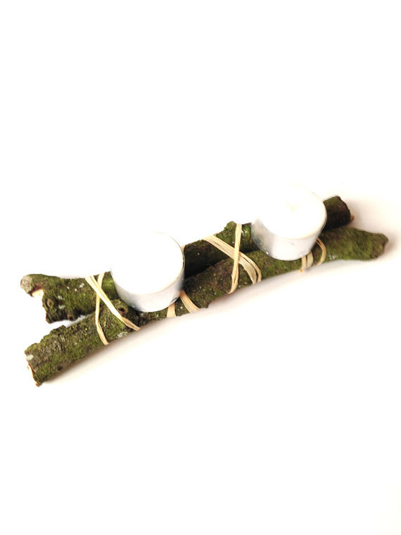 Petit Bougeoir Nature RONDINS bois sec naturel bougies