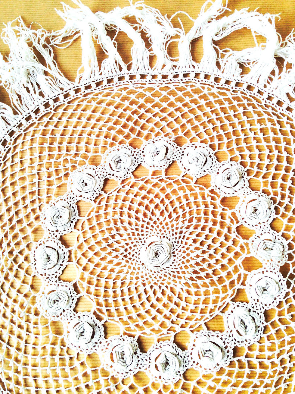 Miniature : Napperon crocheté grande taille blanc occasion remis à neuf