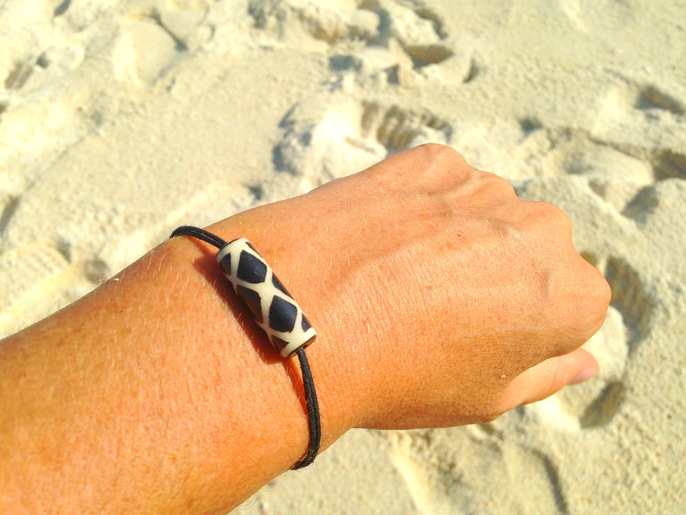 Thumbnail: bijou noir et blanc homme ou femme bracelet simple noir et blanc