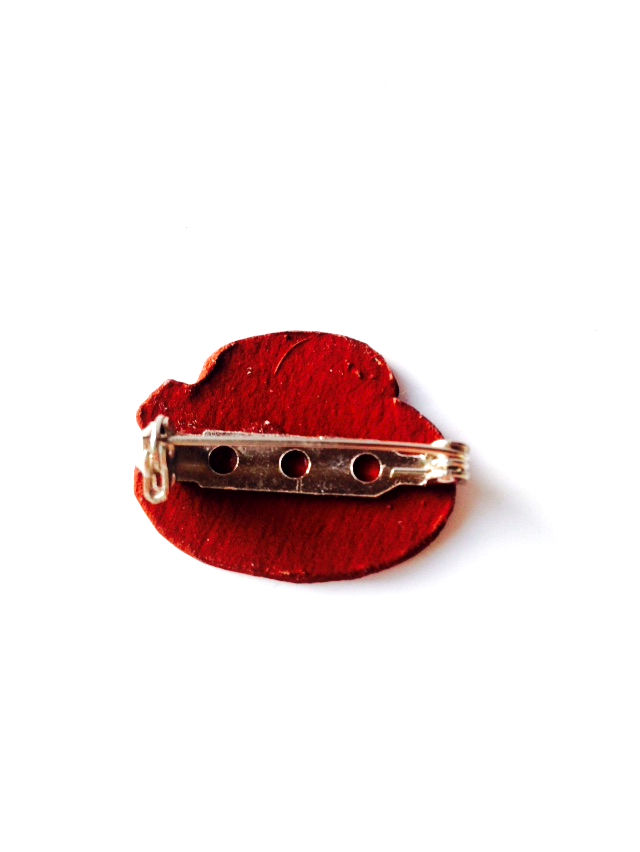 Thumbnail: Broche MINI CAFÉ collage cartonné peint