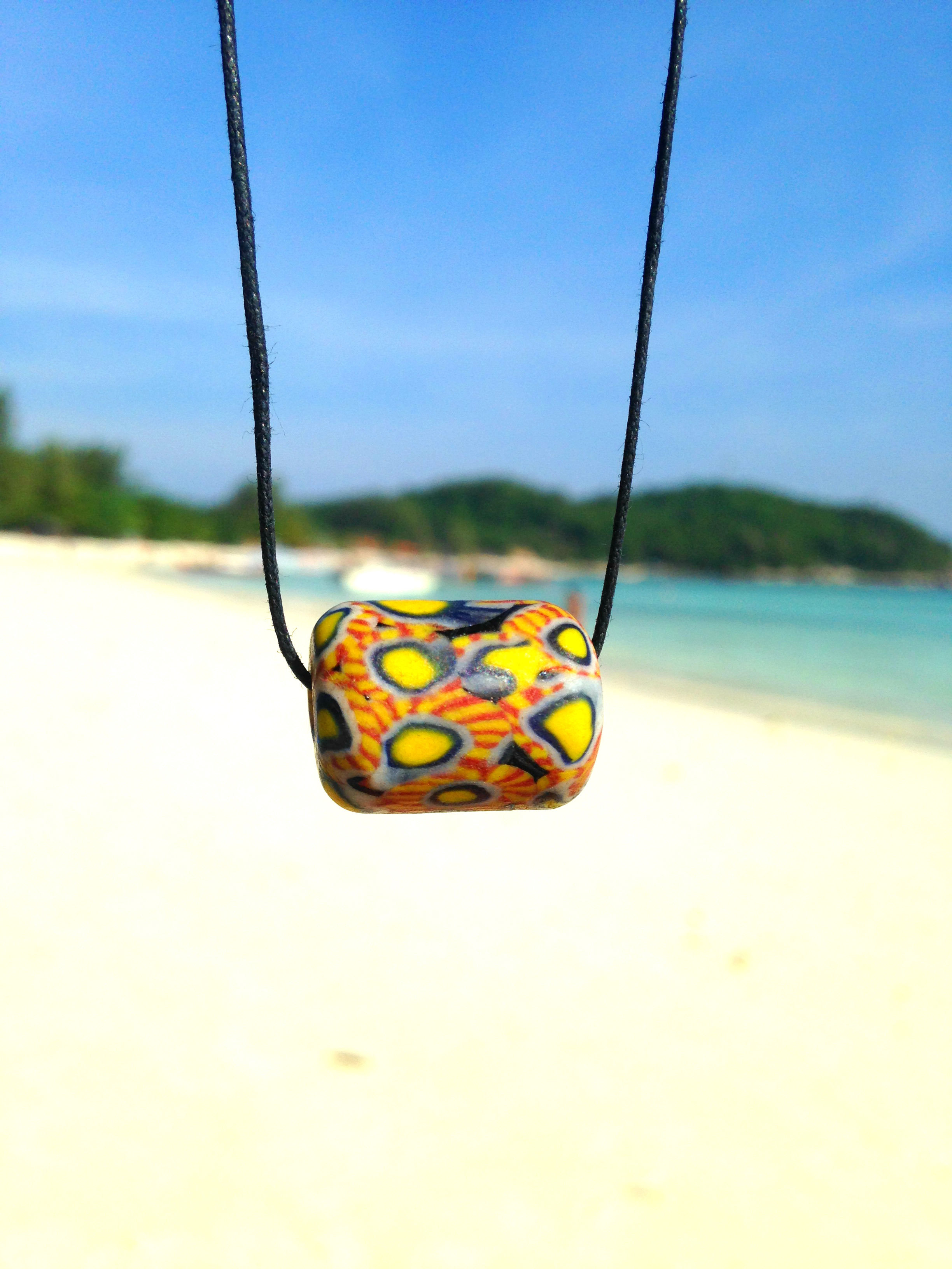 Collier à nouer PERLE TIGRE perle rouleau coton ciré