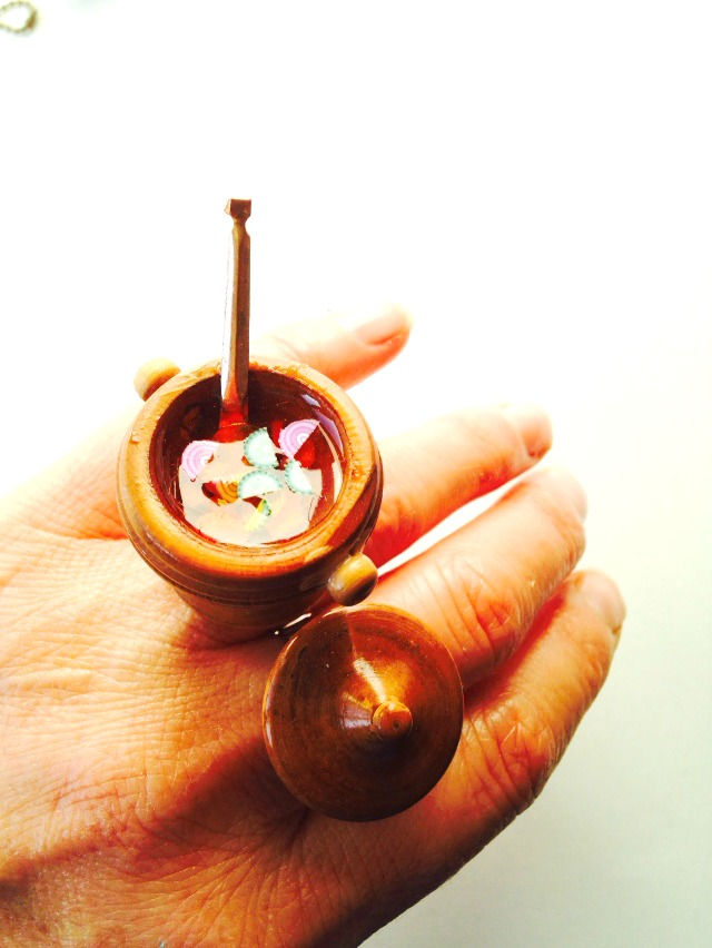 Thumbnail: Bague double LA SOUPIÈRE en bois et résine bagues ajustables