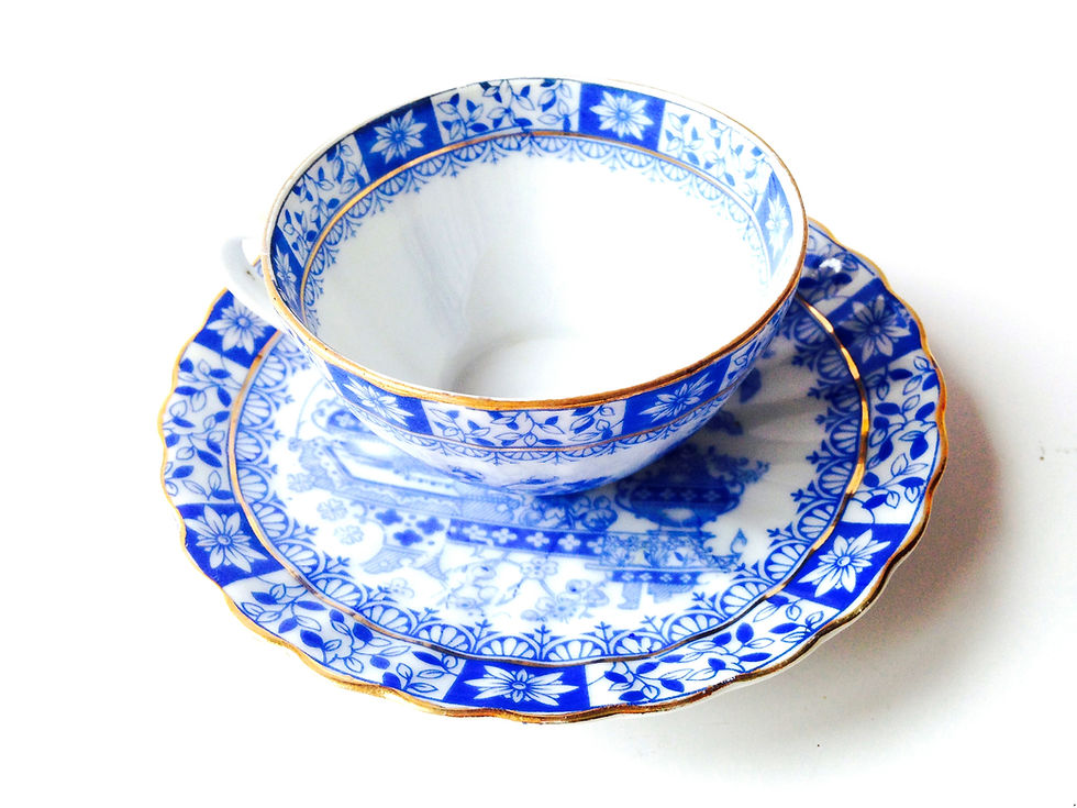 Miniature : Tasse et soucoupe porcelaine de Bavière Oscar Schaller and co service vintage
