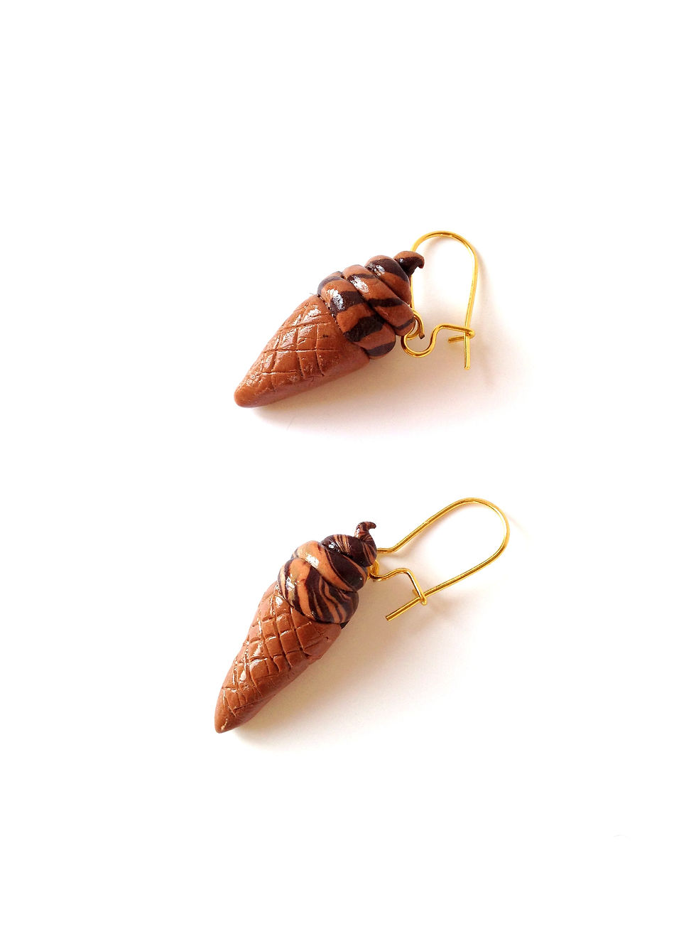 Thumbnail: handmade dangle earrings chocolate caramel miniature Italian ice cream