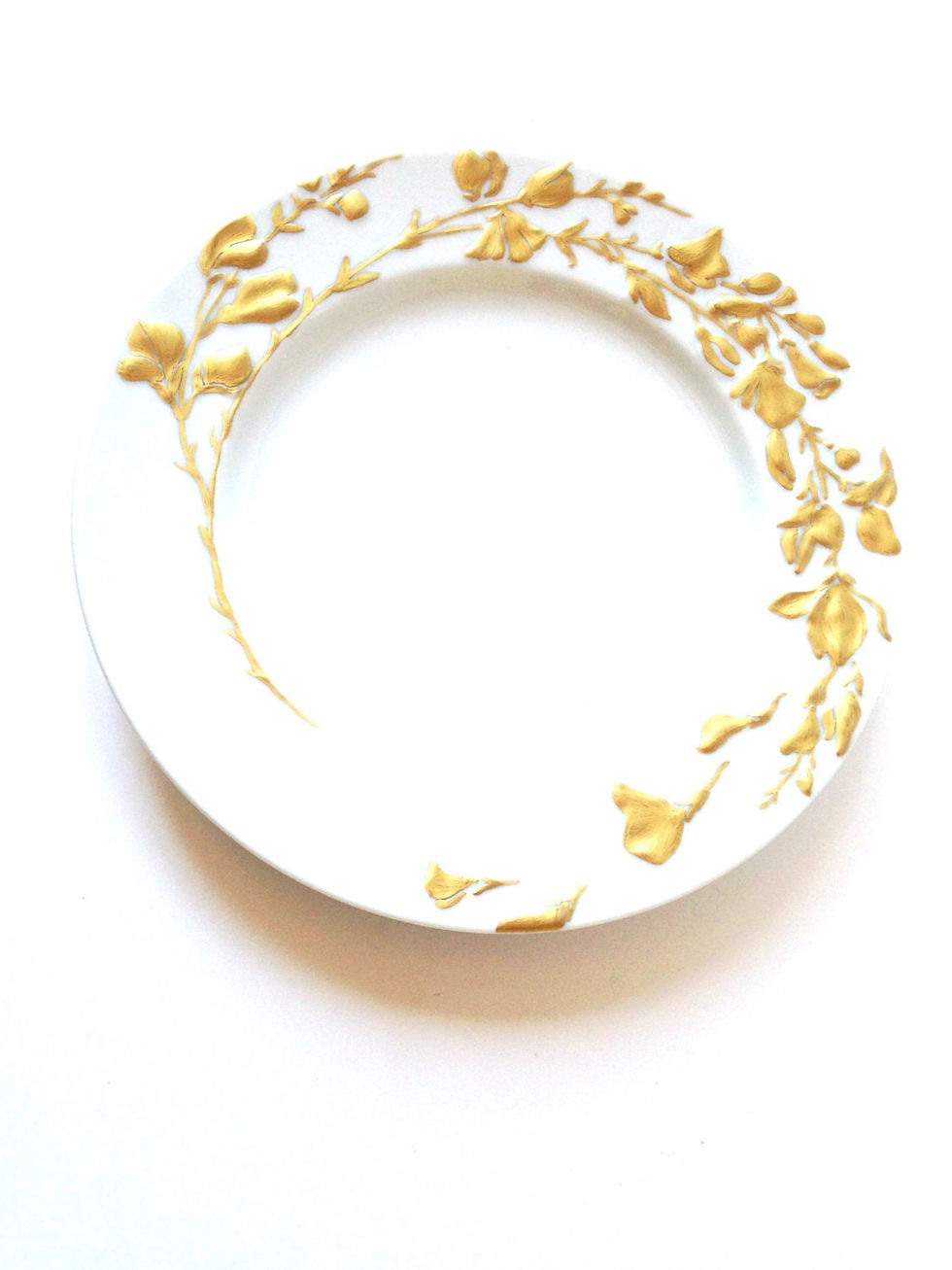 Miniature : 6 Assiettes porcelaine de Limoges, peintes en doré