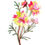 Miniature : Appliqué thermocollant brodé FLEUR DELICATE jaune et rose, printemps