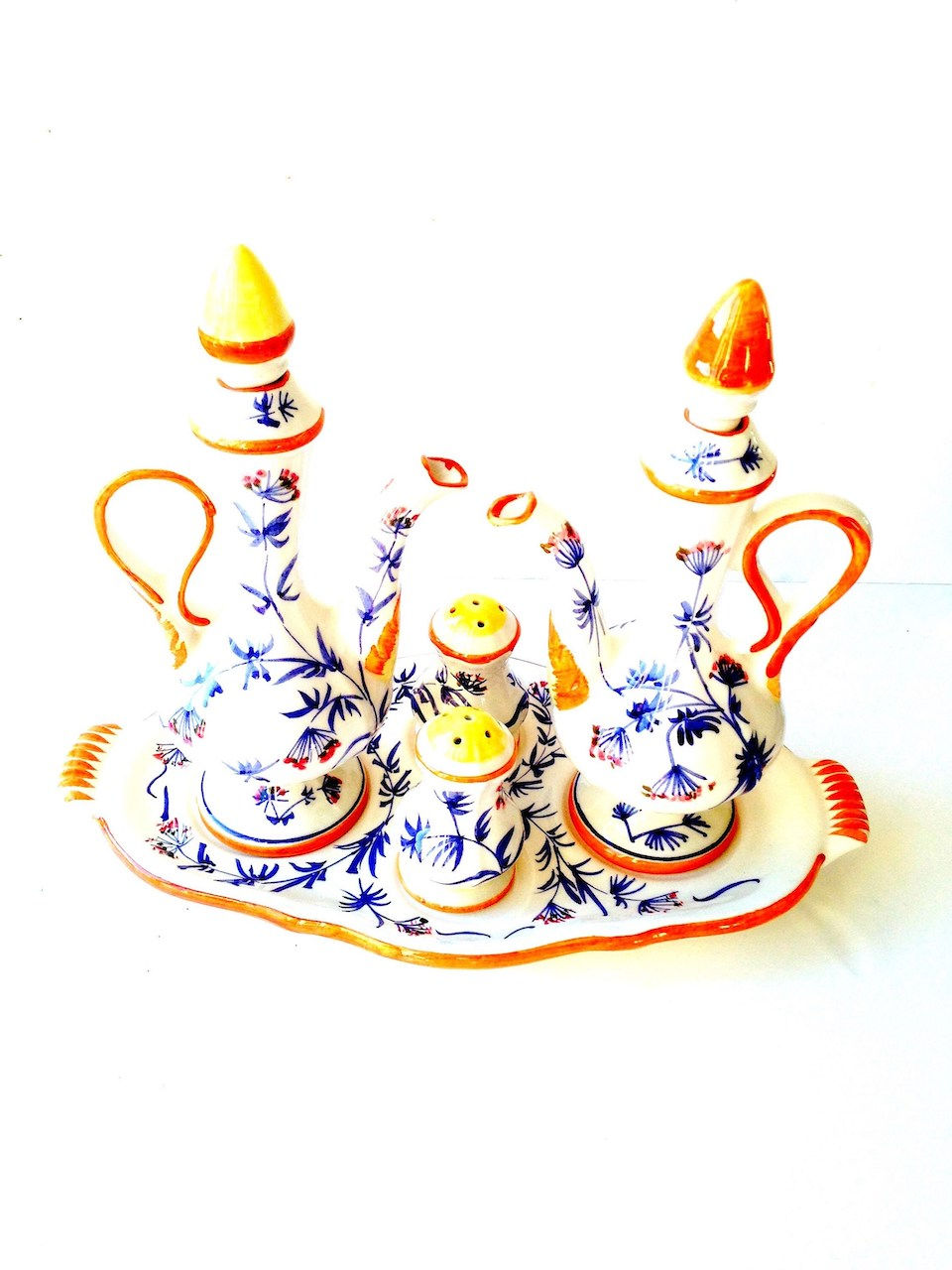Miniature : Serviteur de table bouteilles d'huile et vinaigre en céramique