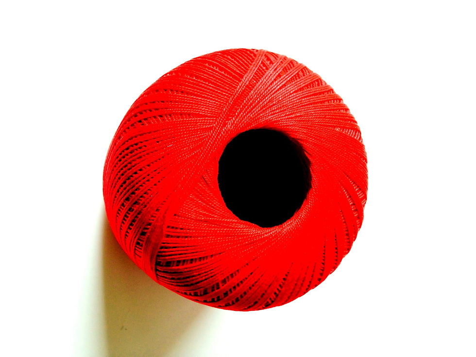 Miniature : Fil de coton mercerisé fin rouge écarlate 100grs 100% qualité extra.