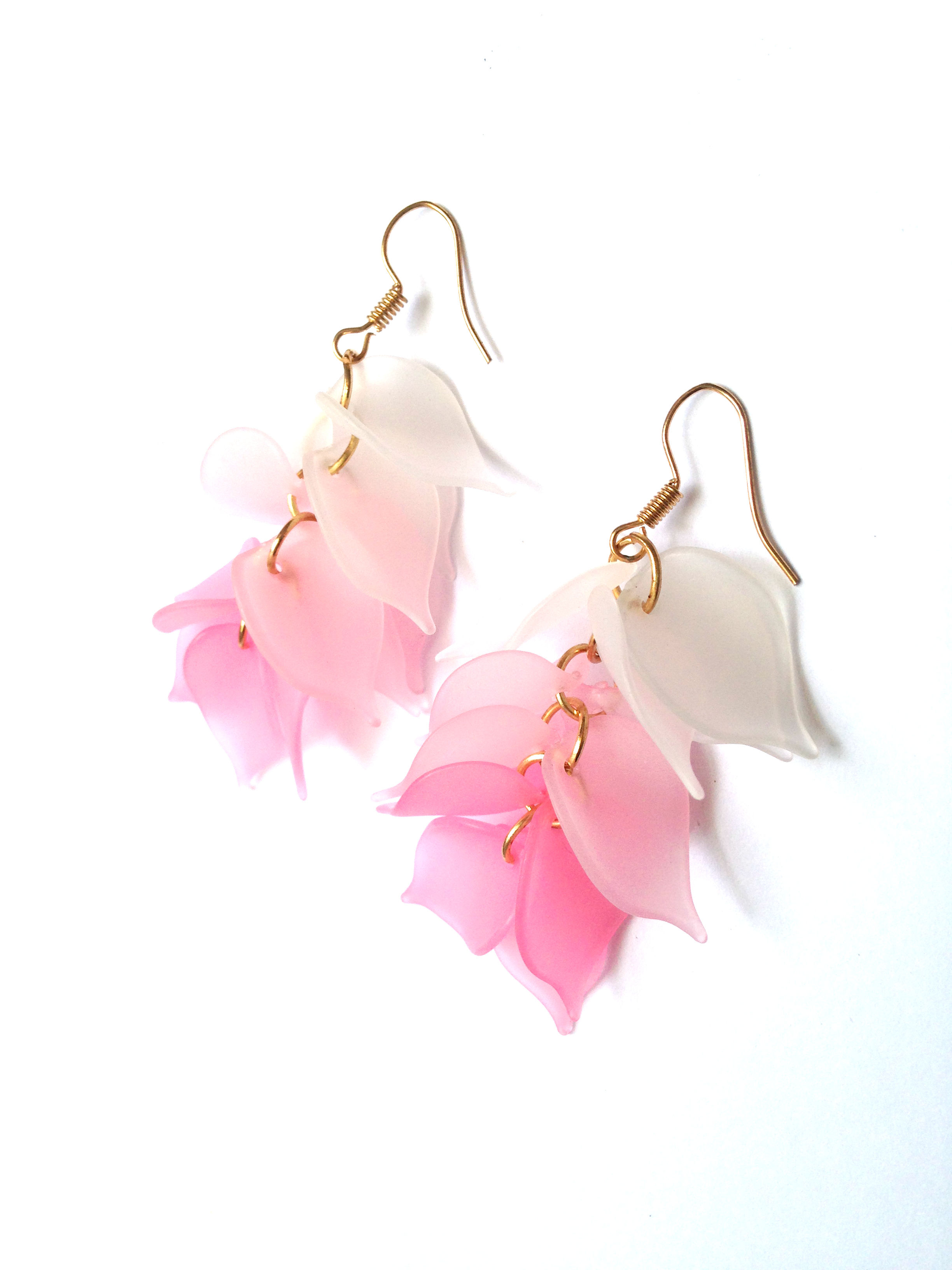 Boucles d'oreilles CASCADE ROSE dégradé