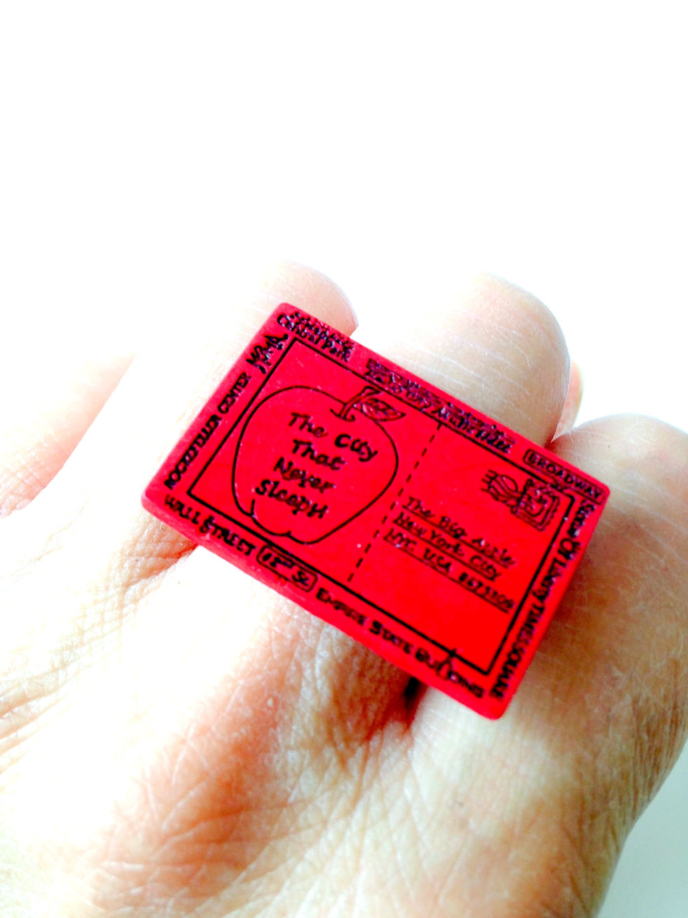Thumbnail: Bague POSTCARD from NEW YORK carte postale miniature