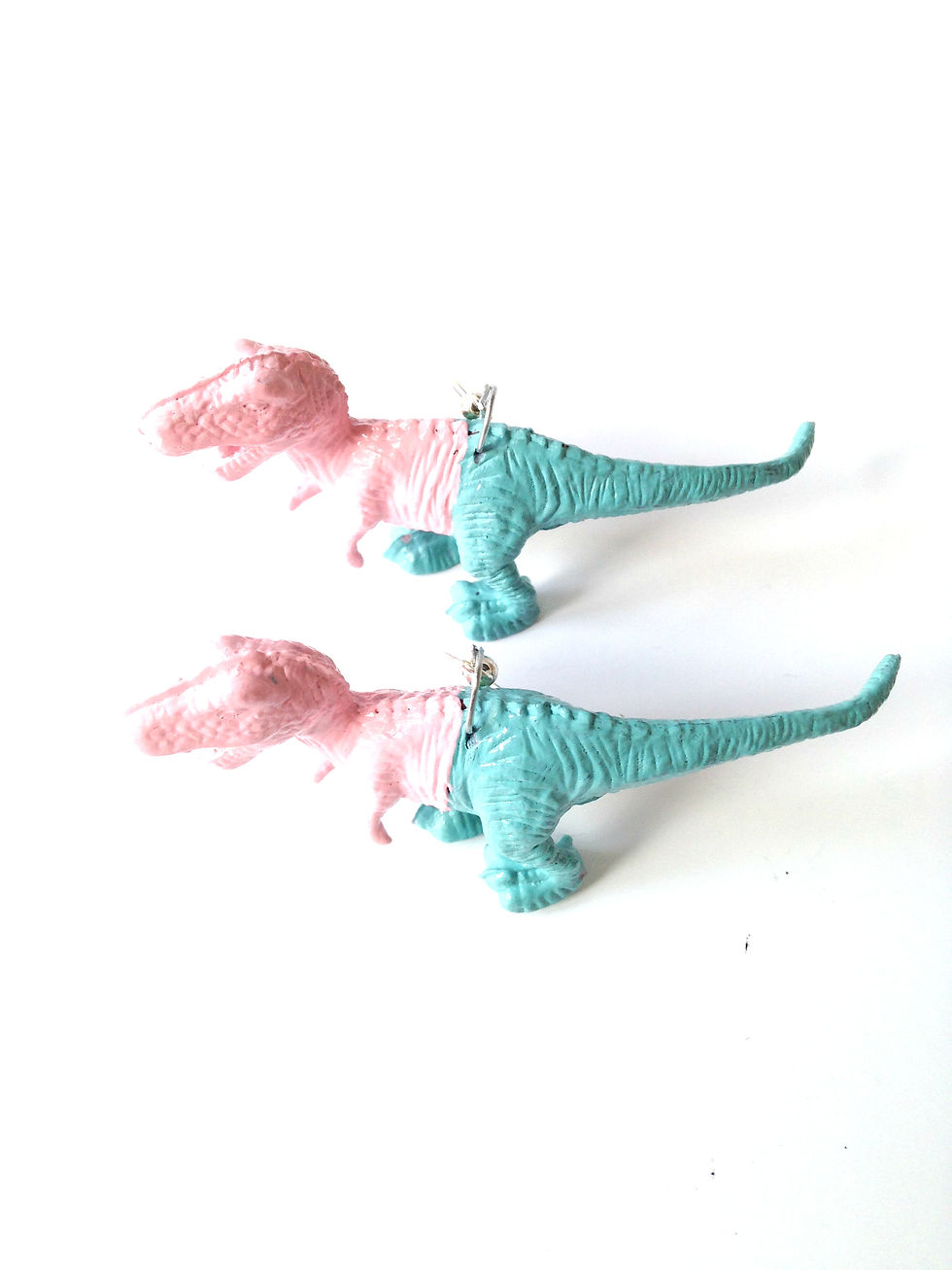 Thumbnail: Boucles d'oreilles LES DINOPASTELS dinosaures rose  bleu